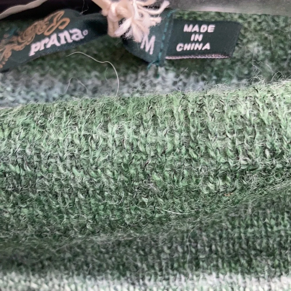 Prana NWT Green Nenah Striped Cowl Neck Sweater M